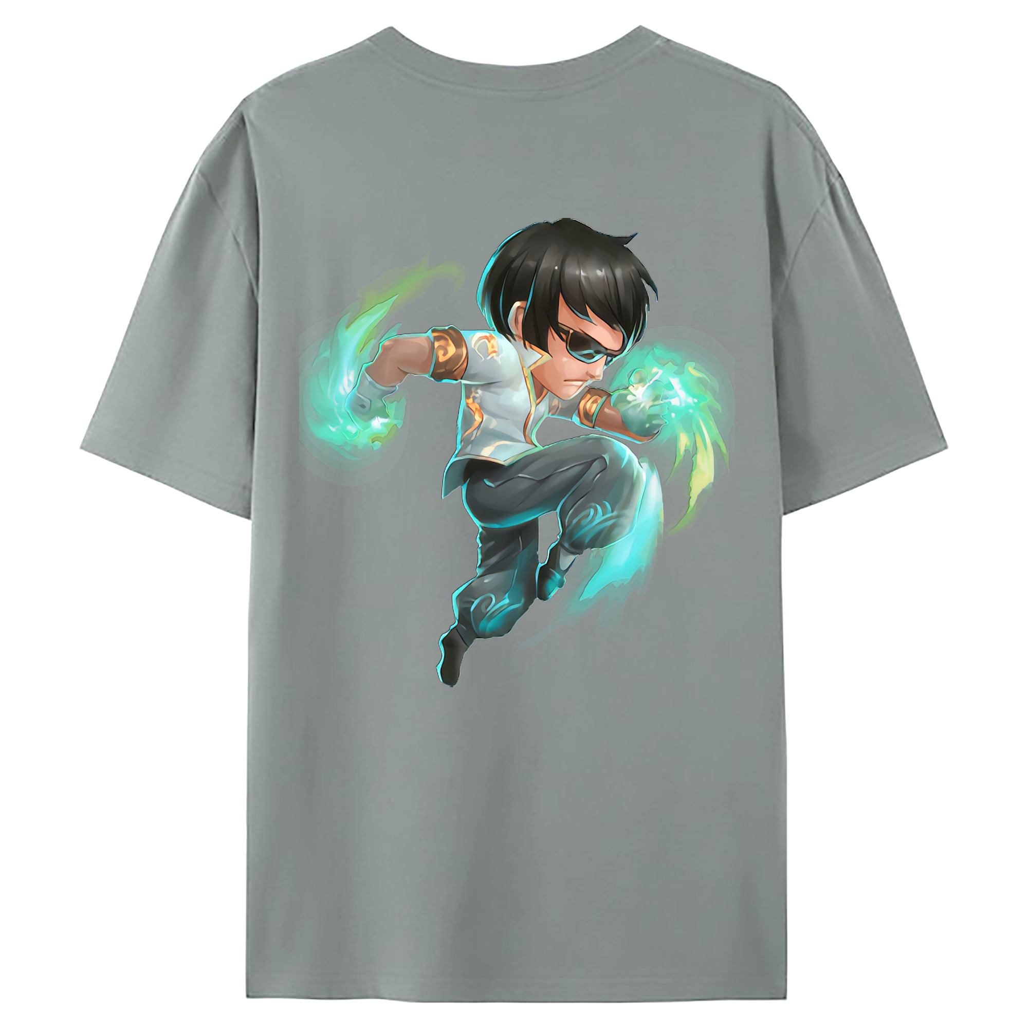 （画像用） リーグ・オブ・レジェンド League of Legends LOL 綿100％ メンズ半袖Tシャツ（バックプリント） 通気性